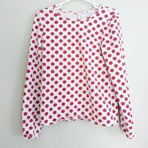 Max Studio Kids Girls Apple Print Long Sleeve Top